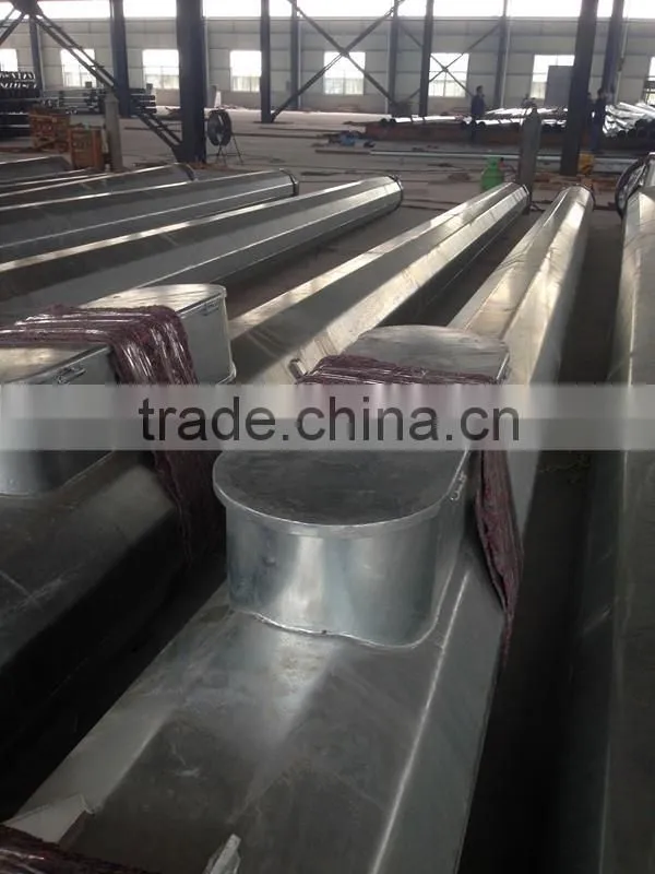 30m steel high mast light pole with 8 lamps