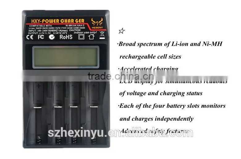 4 slot AA/AAA NiMH LCD Smart Battery Charger