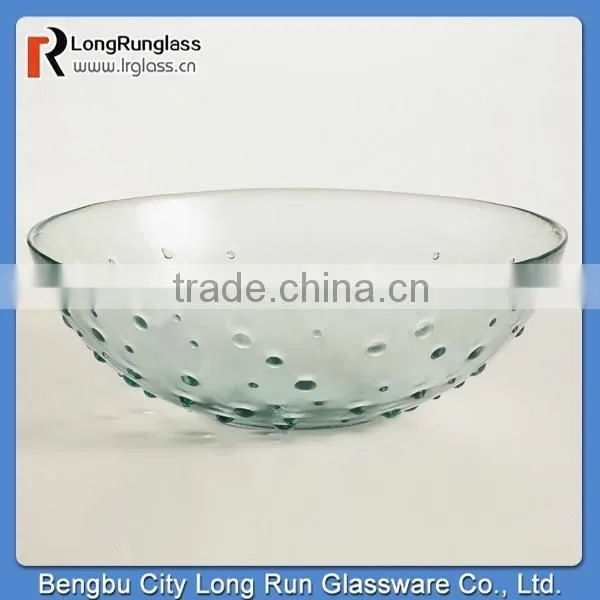 LongRun Fancy Recycled Green Dot Bowls Hand Made Funny Glassware Wholesale