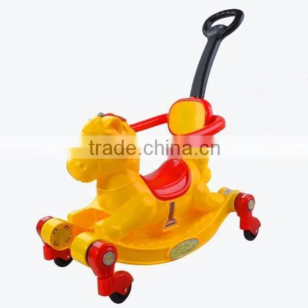 Plastic children toy tricycle with hobbyhorse function,wholesale baby rocking horse swing car