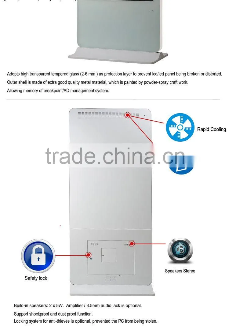 65" Touch Display, LCD Ad Machine, PC Kiosk