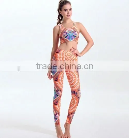 Yiwu Wholesale Women Tights GYM Leggings Orange Spandex Women Tights GYM Leggings
