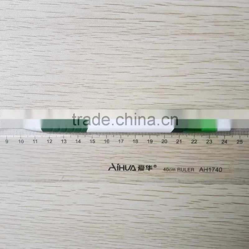 Plastic white barrel ballpen with colored grip