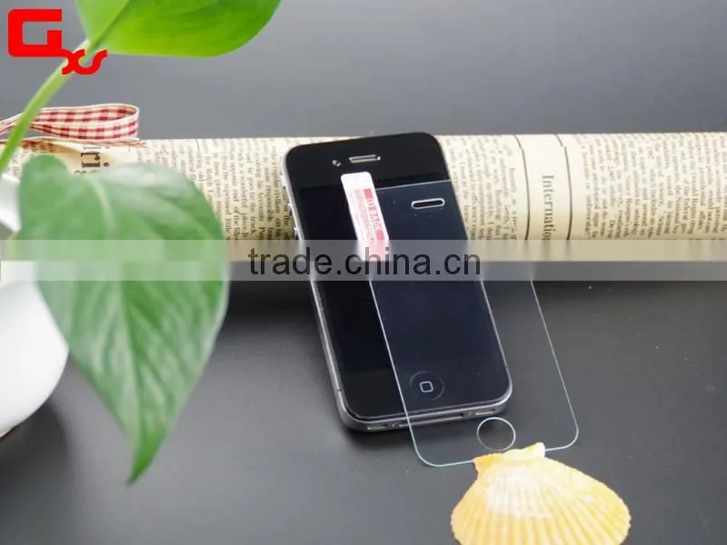 GXS wholesale 99% high transparency clear tempered glass screen protector for iphone 4