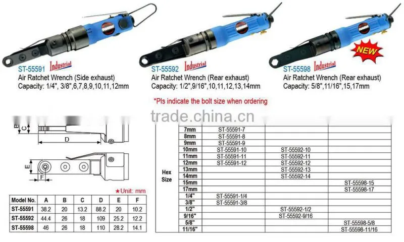 5/8" SUMAKE Industrial Rear Exhaust Air Ratchet Wrench