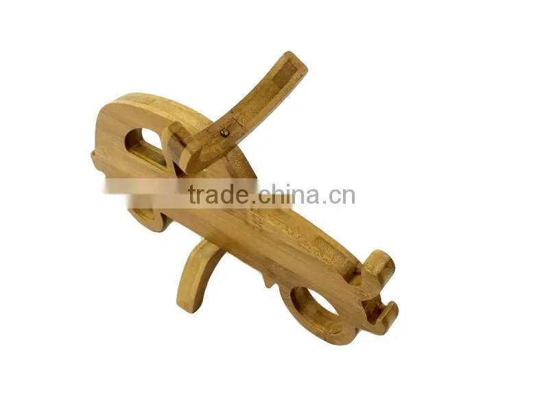 WR023/100% Bamboo Material Hot Sale Car Shaped Folding Bamboo Wine Rack