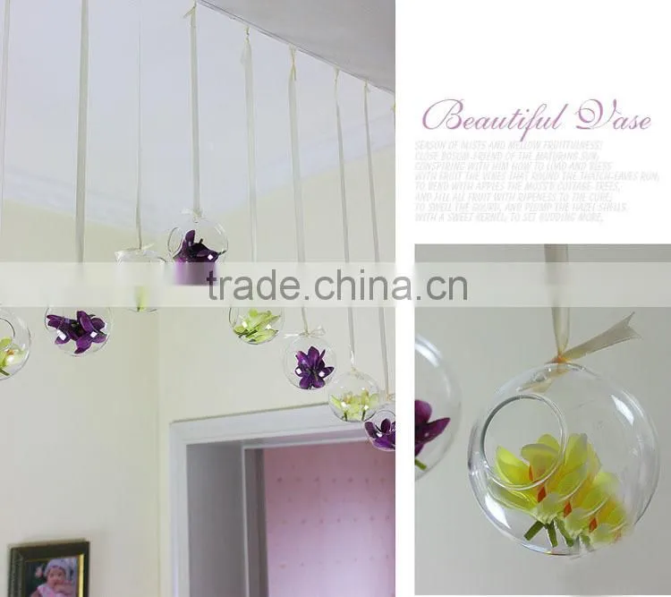 wholesale hanging clear glass ball vase for wedding decor