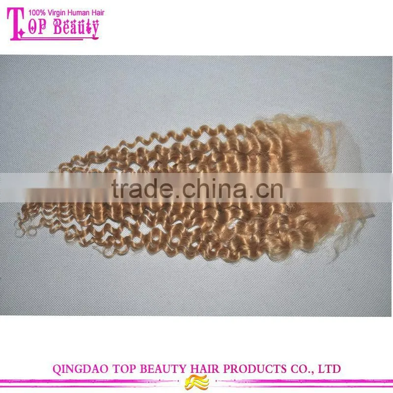 Factory Price Good Quality 613 Kinky Curly hair closure 100% Brazilian Hair Closure