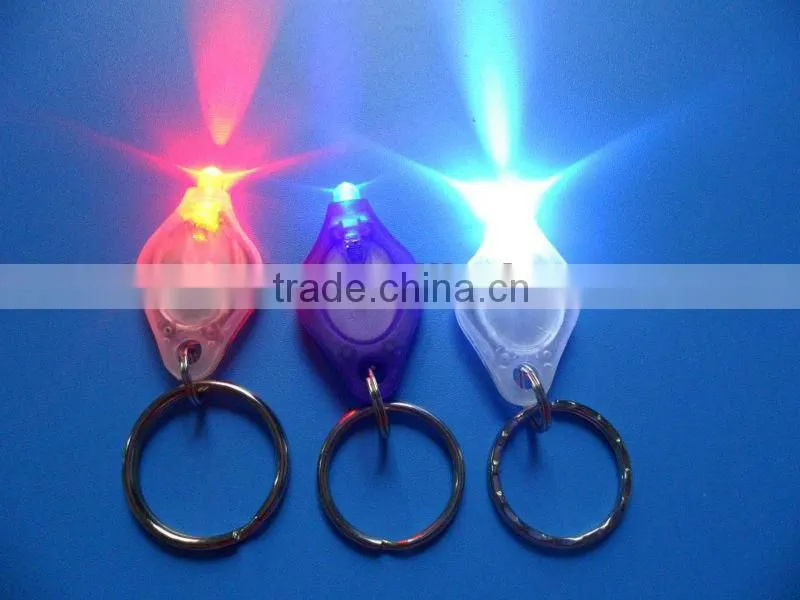 Led Mini Micro Black Keychain Key Ring Super Flash Bright Flashlight White Light