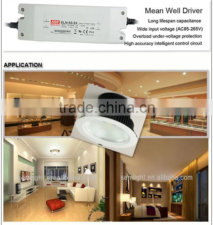 Mean Well Driver 60 Watt 8 Inch Recessed COB Dimmable LED Downlight