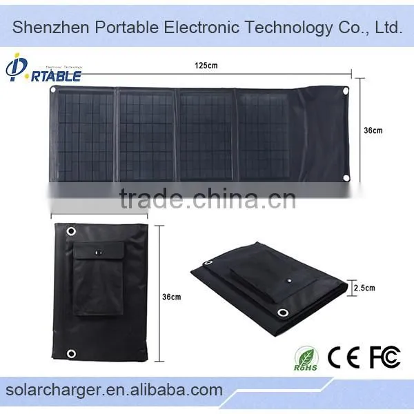 40W waterproof foldable solar panel for hiking, camping