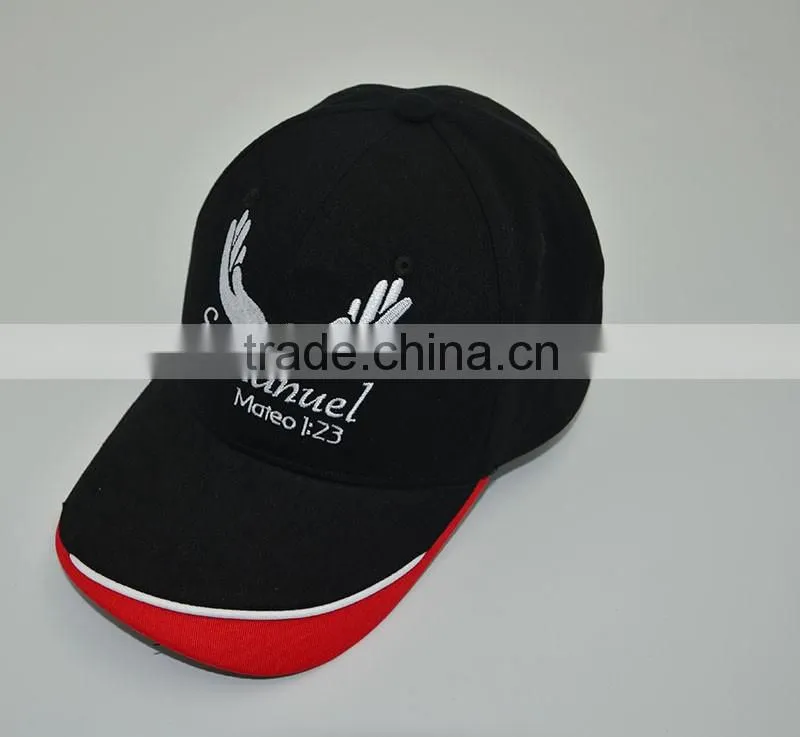 Wholesale Custom Black Sport Baseball Hat 6 Panel Baseball Caps