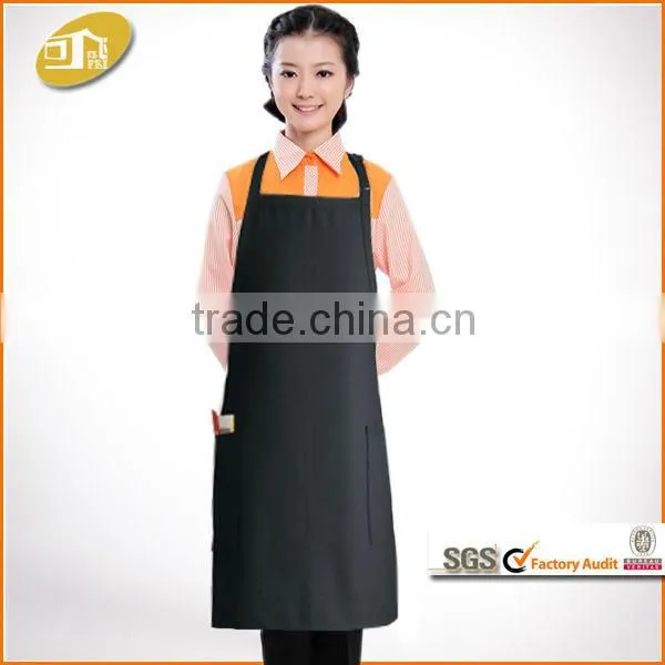 Adjustable Neck 2 Pockets black full bib BBQ Apron