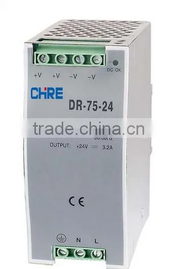 DR-75 MODEL DR-75-12 DR-75-24 DR-75-48 OUTPUT -24 60W 24VDC 2.5A Dinrail Switching Power Supply