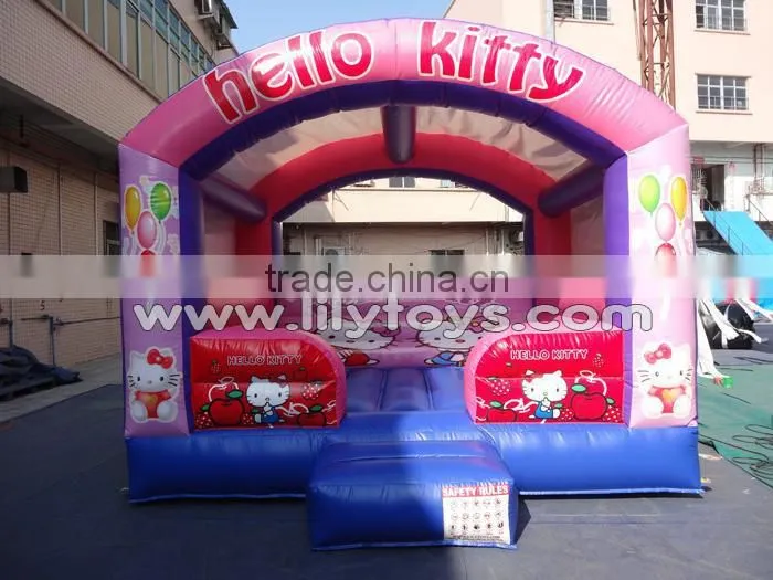 PVC pink cute cat cheap infoor inflatable bouncer for kids