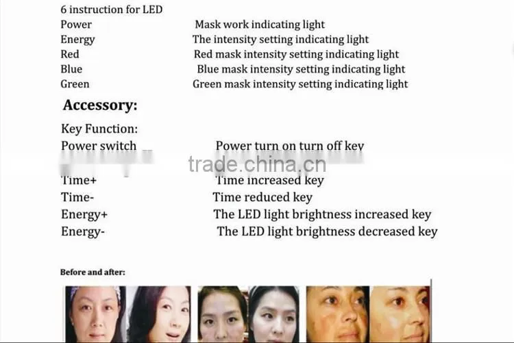 3in1 LED Photon Mask Skin Rejuvenation LED Light Therapy Photodynamics PDT