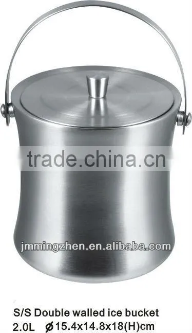 Double walls wine bottle cooler beer ice bucket stainless steel ice pail