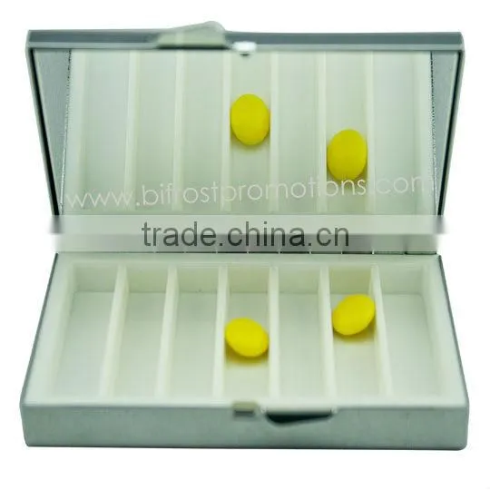 7 Compartments Lockable Metal Pill Box