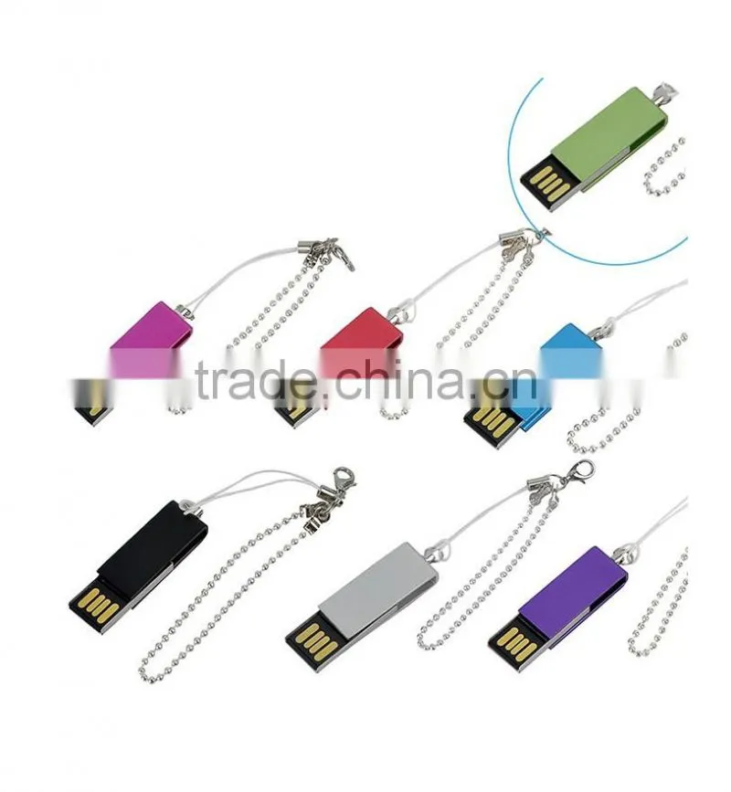Sliver keychain cell phone Accessory Brown Leather 32GB USB Flash Drive
