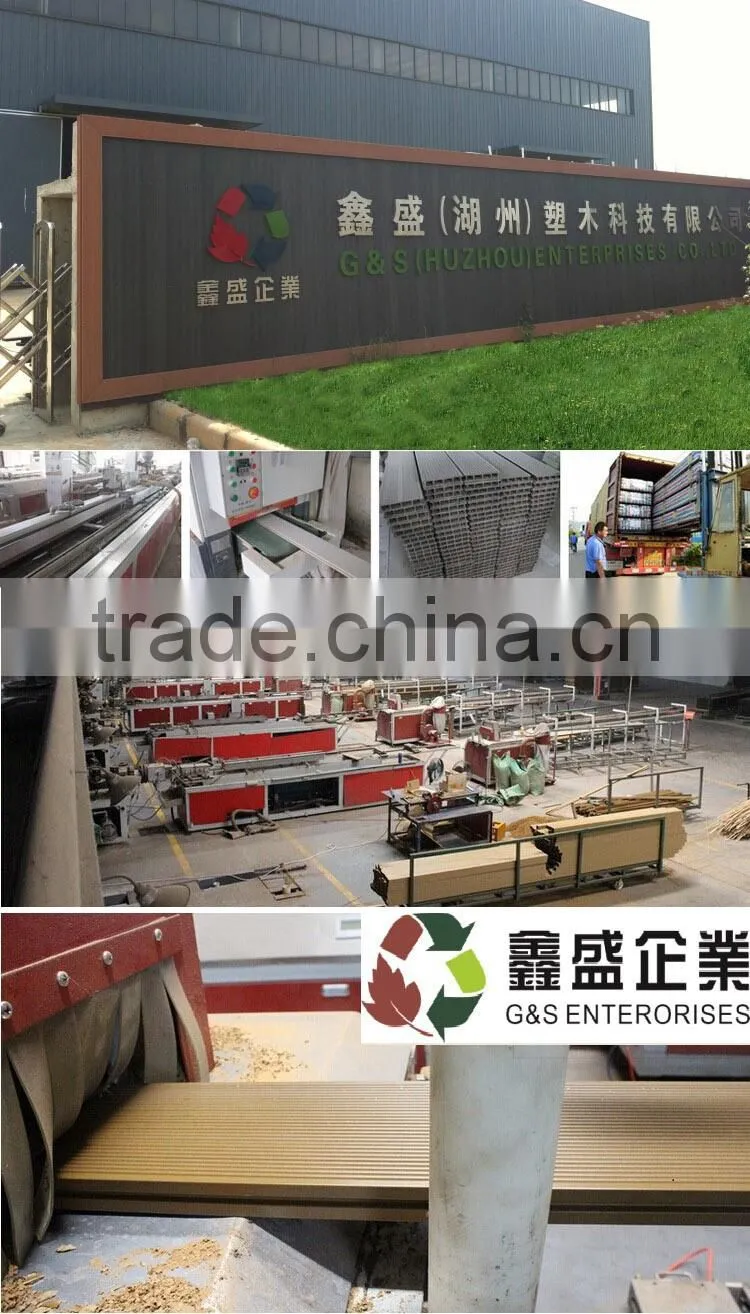 Eco-friendly bamboo plastic composite deck waterproof solid wpc flooring anti-slip wpc decking