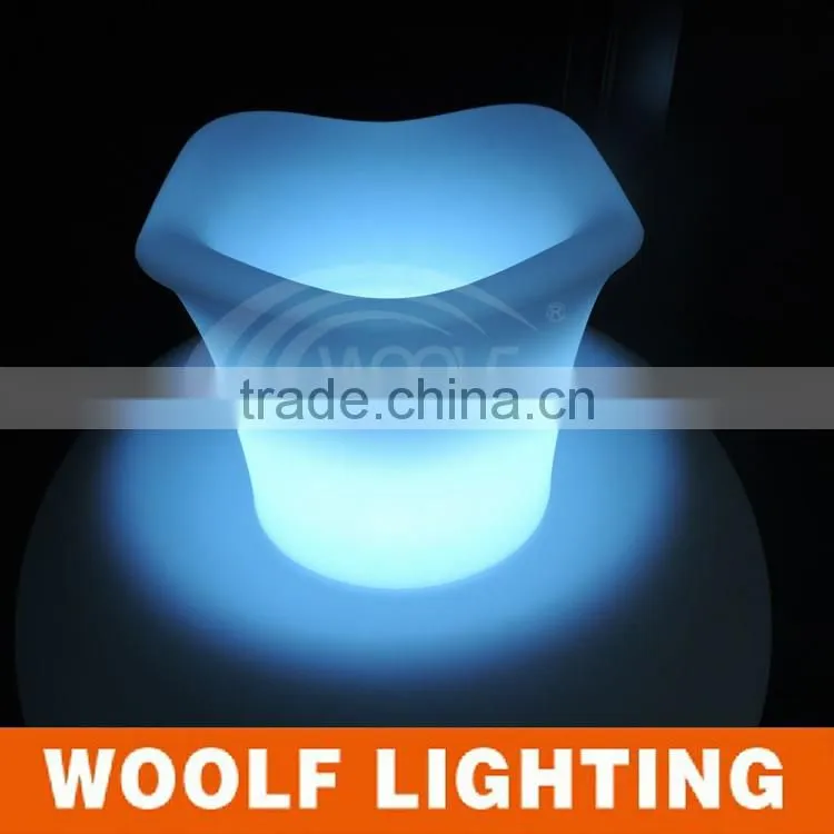 Garden led illuminating plastic flower pot color changing