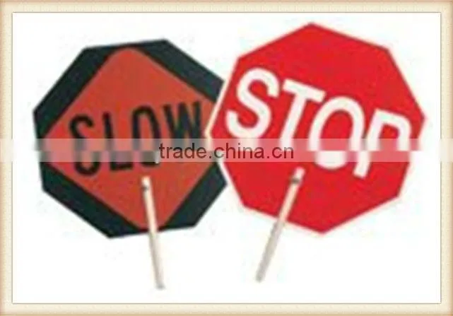 traffic wooden sign with stand