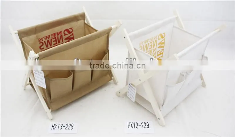 High Quality Grey X Wood Folding Magazine Rack