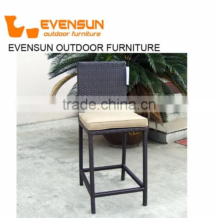 evensun rattan Outdoor Patio Plastic Resin Rattan Weaving Wicker High Back Bar Chairs