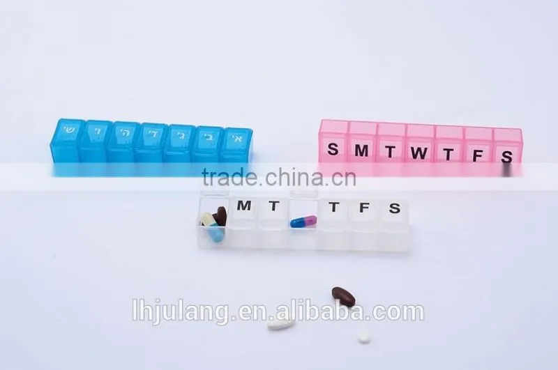Hot sell plastic 7days pill box / plastic weekly pill box