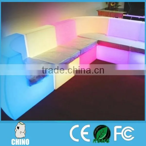 PE Material Plastic LED rechargeable chair sofa long safa
