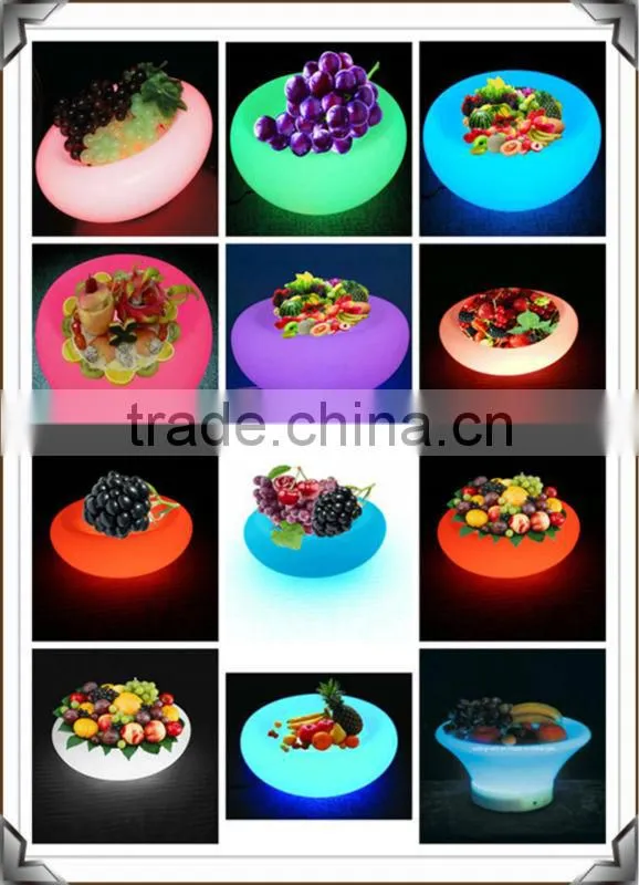 home decor led fruit bowl, plastic fruit tray outdoor patio furniture factory direct wholesale, fruit plate for wedding decorati