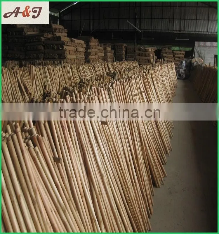 Two times Varnished eucalyptus wooden rake handle tapered end 150*2.5cm