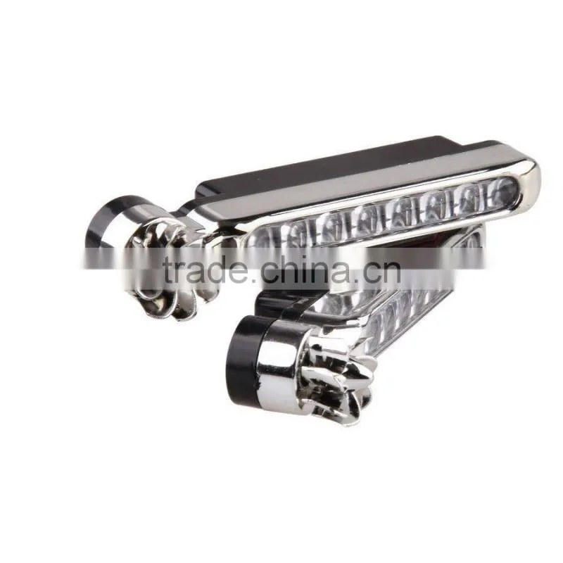2 Pcs White 8LED Wireless Wind Powered Car SUV Daytime Running Driving Fog Light