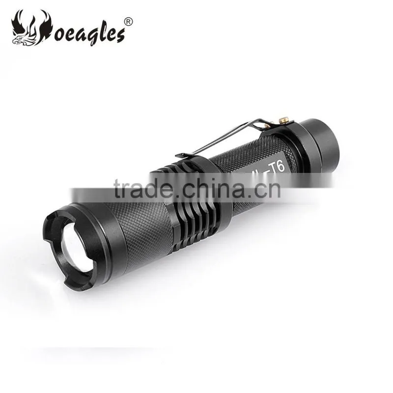 Oeagles White Light T6 Zoomable Mini LED Flashlight torch kit