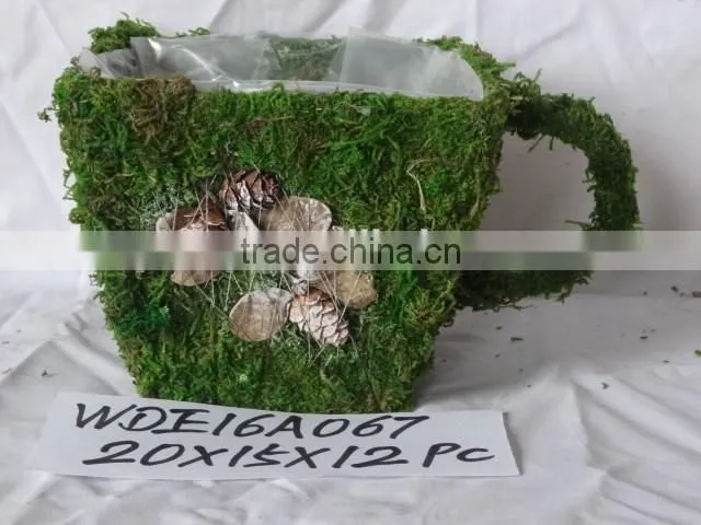 Decorative Moss and Sisal flower pot for home and garden