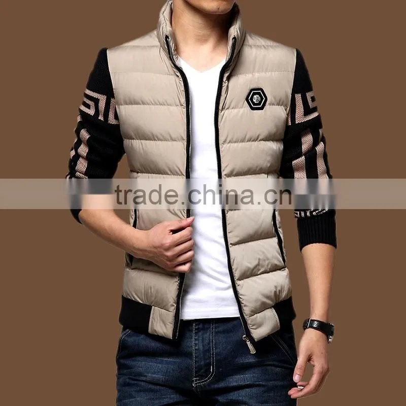Winter Fashion Mens Outdoor Sports Jackets Dark Grey Slim Fit Men Jackets 2016