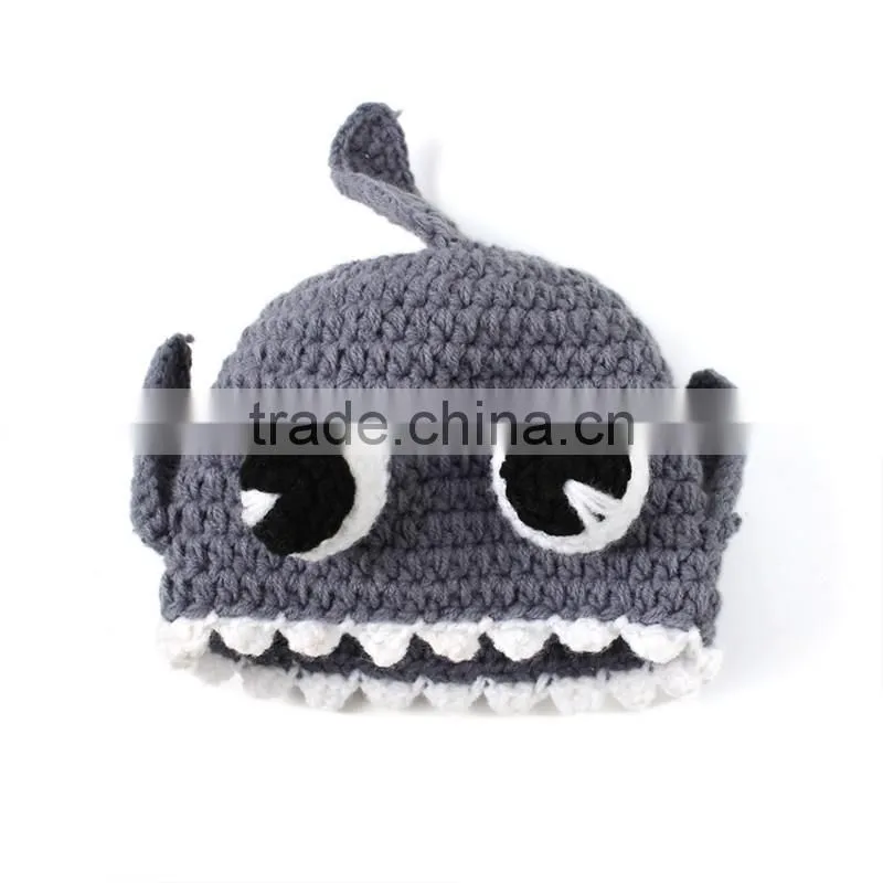 Infants Shark Pattern Photography Props Of Hat Cutting Children Winter Hat For sale