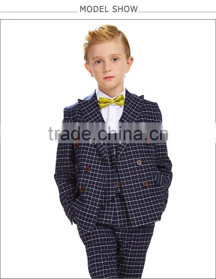 ELPA formal fancy kids clothes boys plaid three pieces children clothes suit boys