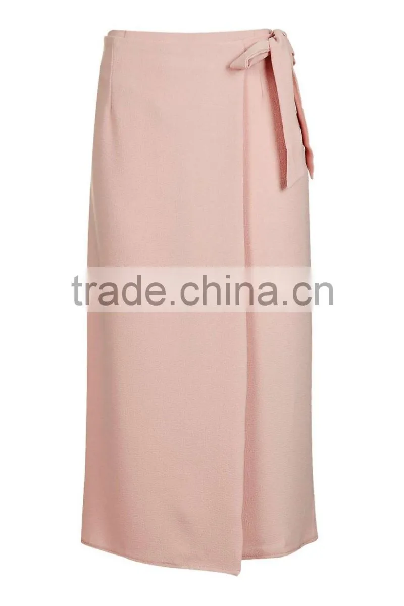 Fashion women wrap tie midi skirt