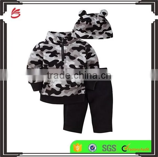 Baby Boys' 3 Piece Fleece Top and pants cute baby boy sets 3 pieces suit
