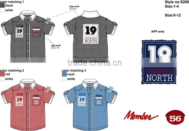 Wholesale custom fancy boys casual shirt checked designs shirt for small boys