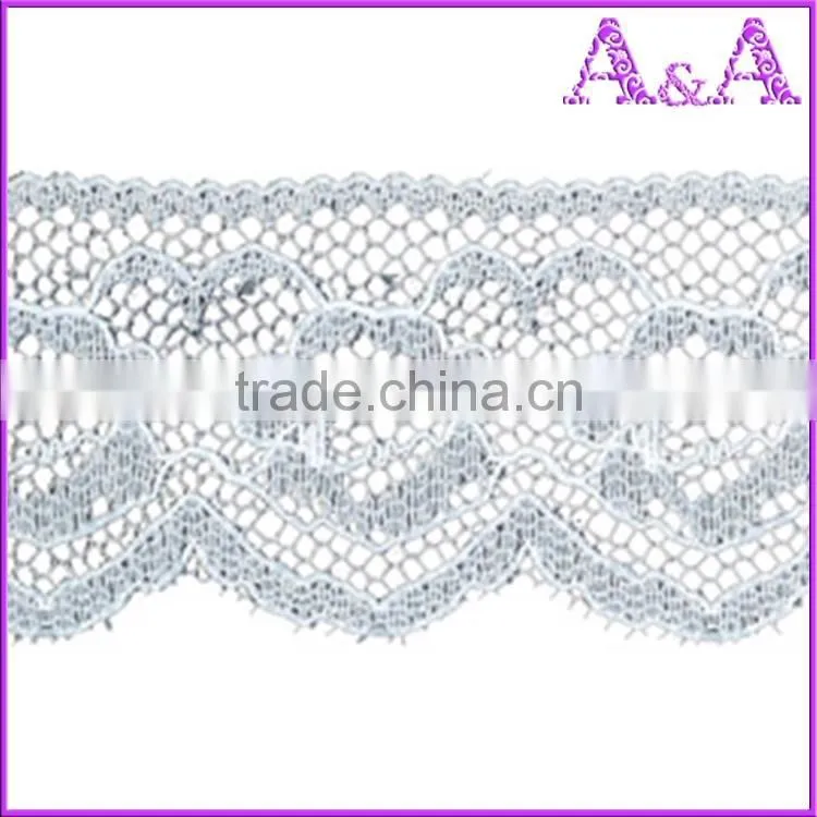 African 100% polyester 3 wide decorative cotton lace trim wholesale