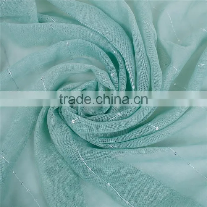 Polyester Scarves & Wraps Rectangle Silver Green Sequins Fashion Scarf
