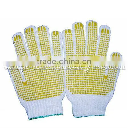 PVC dotted cotton safety knitted work Glove