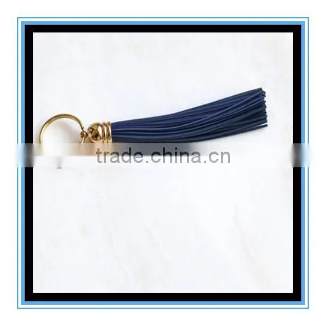 Fashion women multiple colors leather tassel keychain