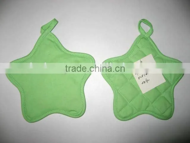 Orange Star Shape Pot Mitt Solid Color Cotton Potholder