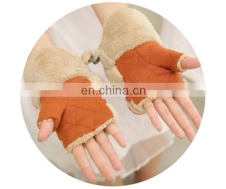 2015 wholesale custom fashion girls jacquard pretty cartoon animal gloves