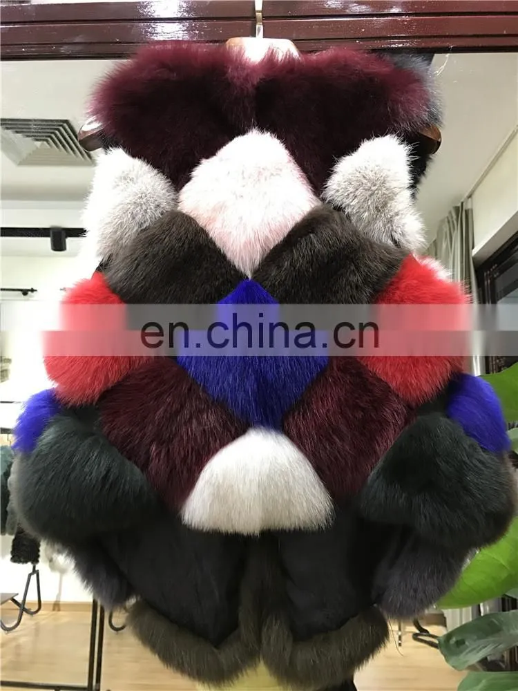 New Fashion Clothes Natural Fur Waistcoat Winter Women Warm Fur Real Fox Vest