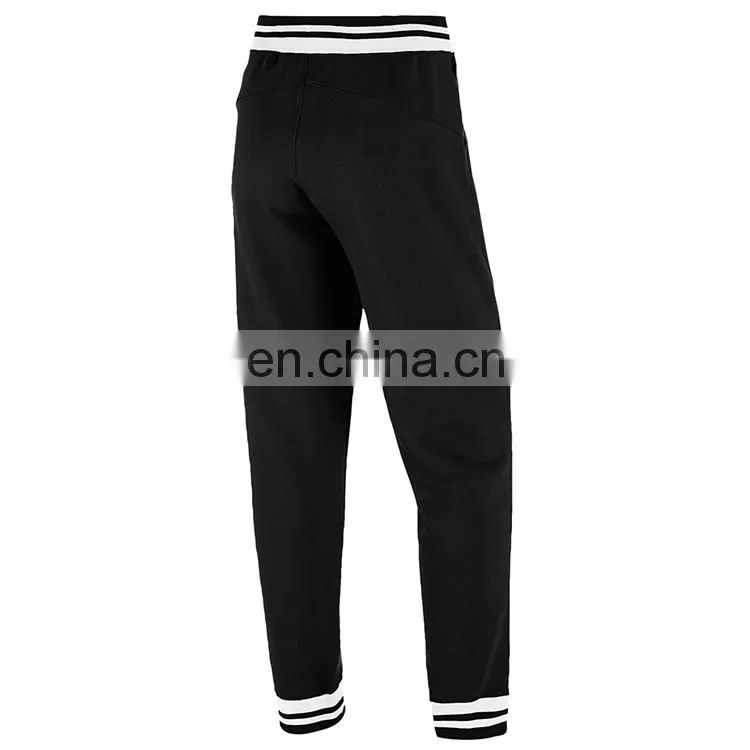 varsity tapered leg elasticated stripe cuff cotton sweatpants