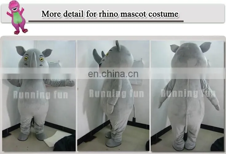 Lovely rhino mascot costume,used mascot costumes for sale